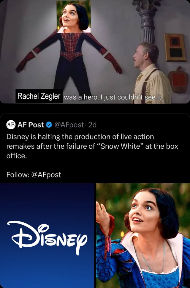 Rachel Zegler was a hero, I just coul it. AF Post @ @AFpost- Disney is ...