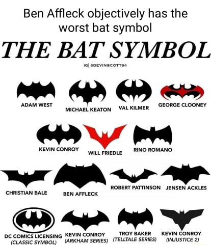 Ben Affleck objectively has the worst bat symbol THE BAT SYMBOL wed ...