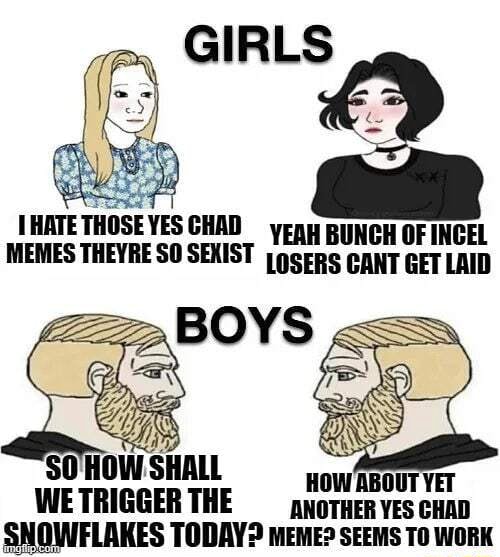 IMATE THOSE YES CRAR RONCH OF INCEL MEMES THEYRE SELIST CANT GET LAIB ...