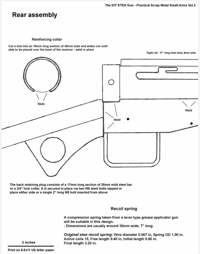 'The DIY STEN Gun Practical Scrap Metal Small Arms Vol.3 Rear assembly