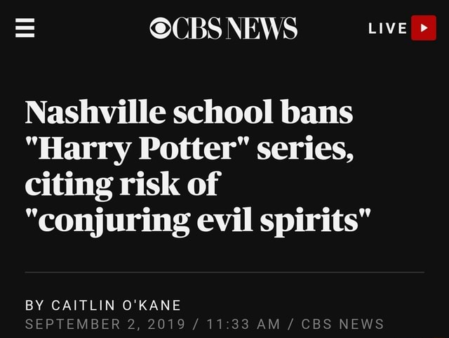 ©CBSNEWS Nashville school bans "Harry Potter" series