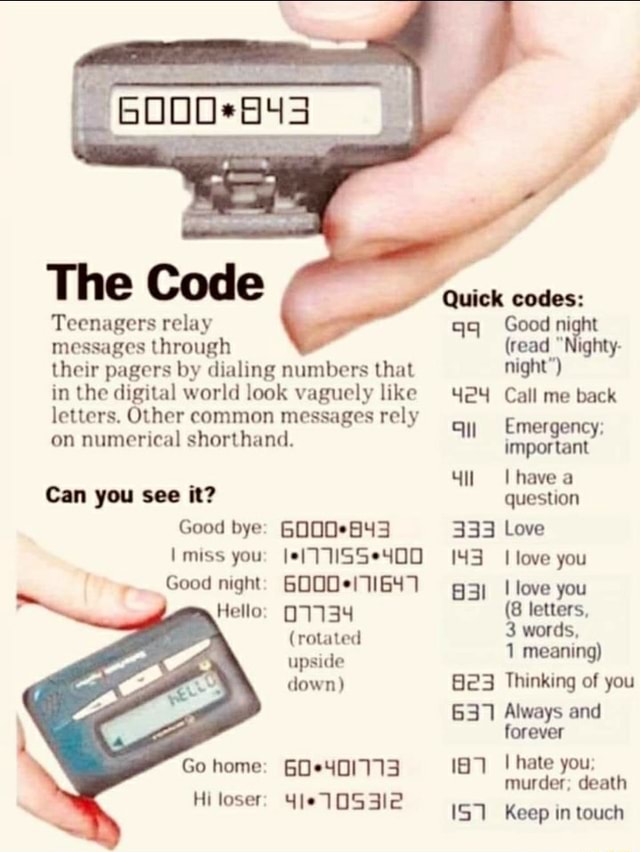 The Code Teenagers relay messages through their pagers by dialing