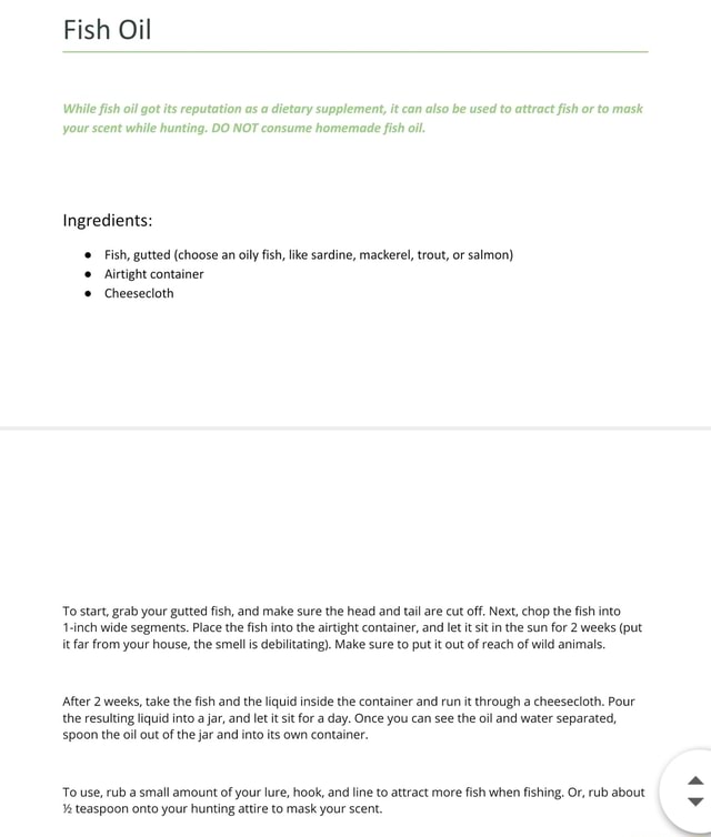 Fish Oil Ingredients e Fish, gutted (choose an oily fish, like sardine