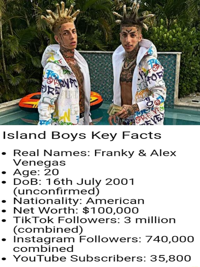 Island Boys Key Facts Real Names Franky & Alex Venegas Age 20 DoB