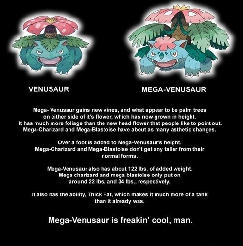 VENUSAUR MEGAVENUSAUR Mega Venusaur gains new vinos, and what appear