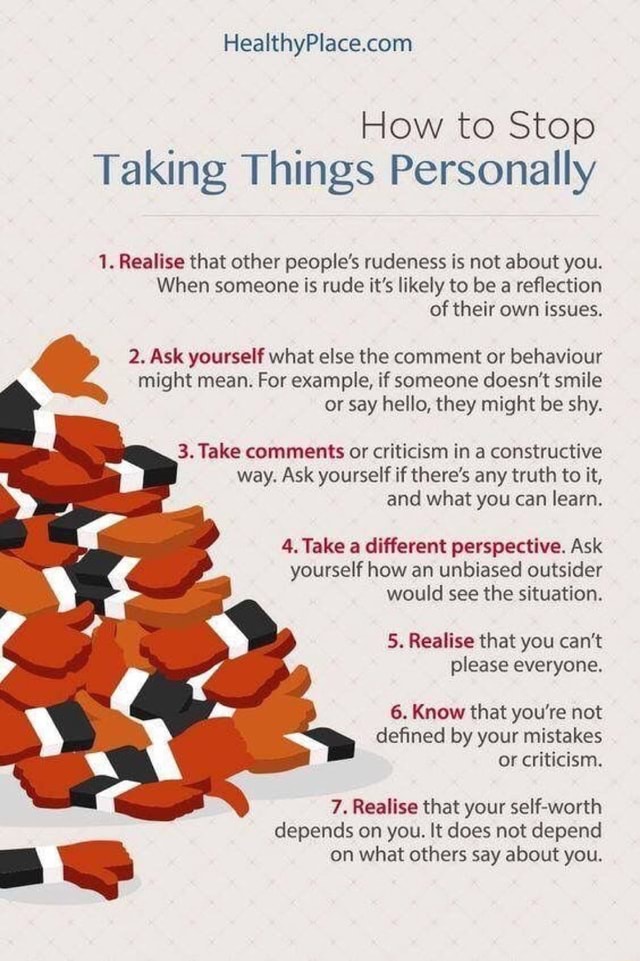 HealthyPlace How To Stop Taking Things Personally 1 Realise That 