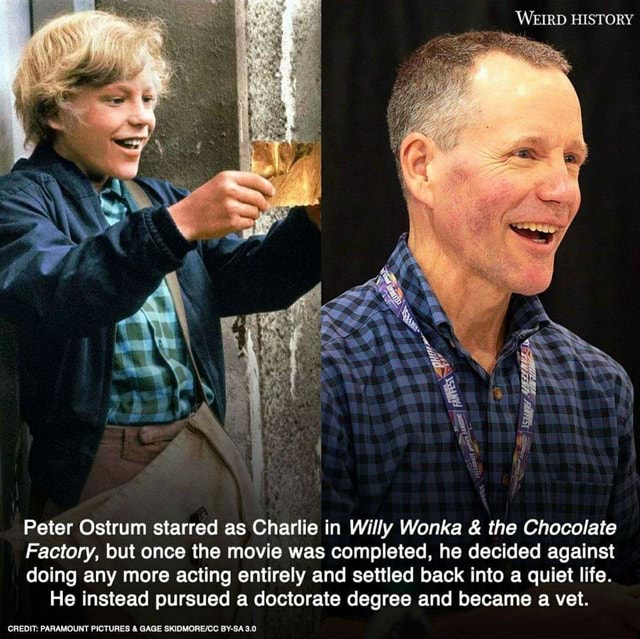 WEIRD HISTORY Peter Ostrum starred as Charlie in Willy Wonka & the - Peter Ostrum Charlie And The Chocolate Factory