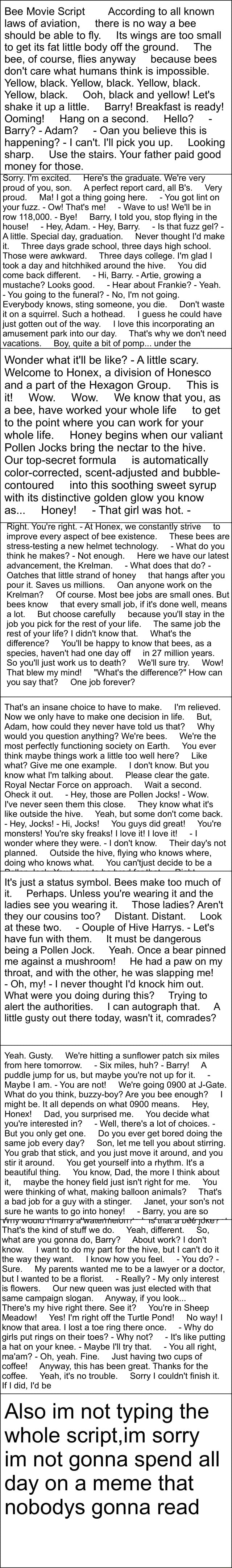 Bee Movie Script According to all known laws of aviation, there is no ...