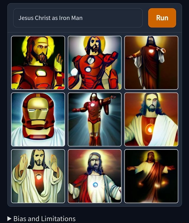 Jesus Christ as Iron Man Run > Bias and Limitations - iFunny