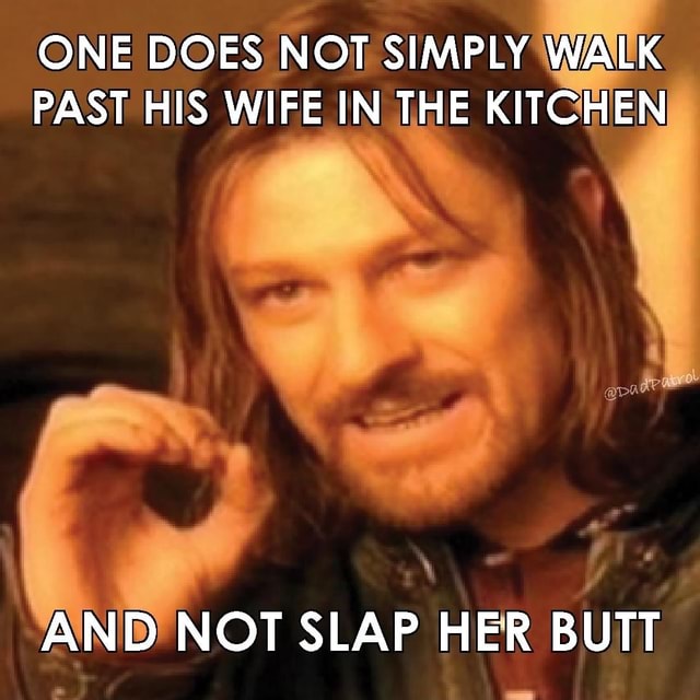 ONE DOES NOT SIMPLY WALK PAST HIS WIFE IN THE KITCHEN AND NOT SLAP HER