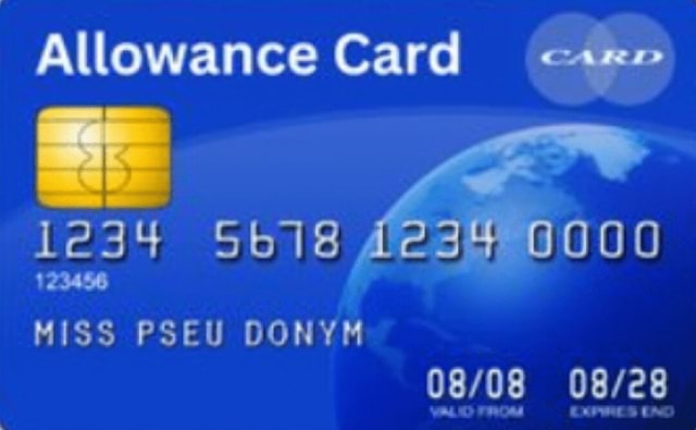 Allowance Card 123456 MISS PSEU DONYM - iFunny