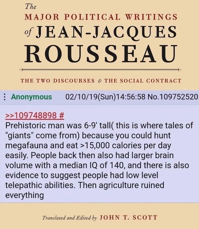 The MAJOR POLITICAL WRITINGS f JEANJACQUES ROUSSEAU THE TWO DISCOURSES