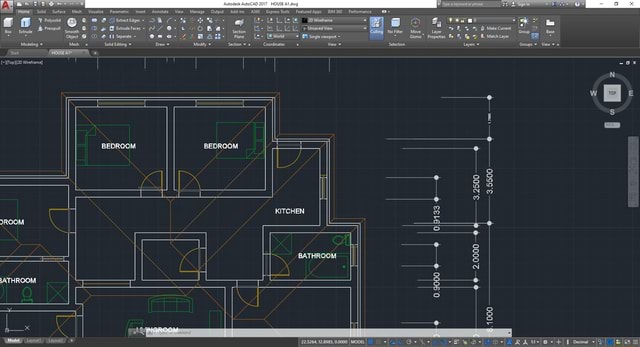 Trying to draw a house plan in Autocad - Home) Solid Surface Mesh ...