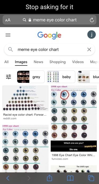 stop asking for it meme eye color chart google meme eye color chart x