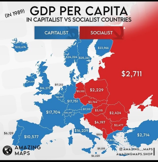 GDP PER CAPITA IN CAPITALIST VS SOCIALIST COUNTRIES CAPITALIST