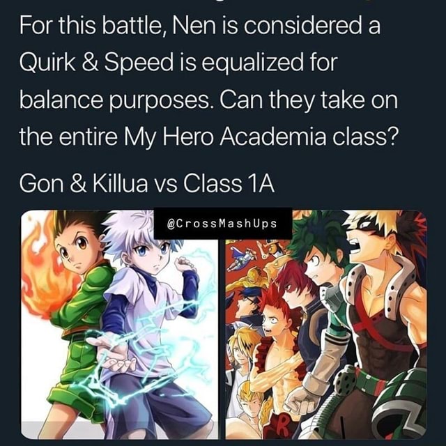 Based on Quirks, what kind of Nen would Class 1-A have in the Hunter X  Hunter universe? : r/BokuNoHeroAcademia