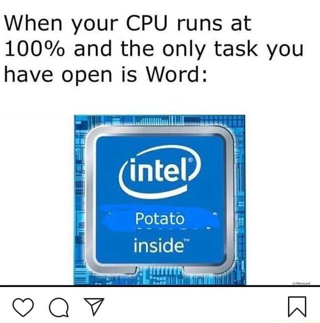 When your CPU runs at 100 and the only task you have open is Word
