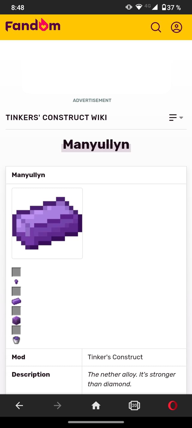 037 Fanddm Advertisement Manyullyn Tinkers Construct Wiki Manyullyn Mod Description The Nether Alloy It S Stronger Than Diamond Tinker S Construct