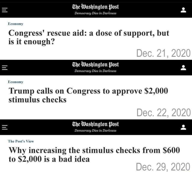 The Washington Post Democracy Dies in Darkness Economy Congress' rescue ...