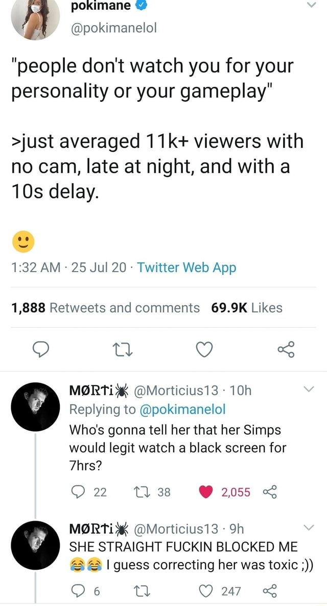 LOL!!! ) pokimane pokimanelol "people don't watch you for your