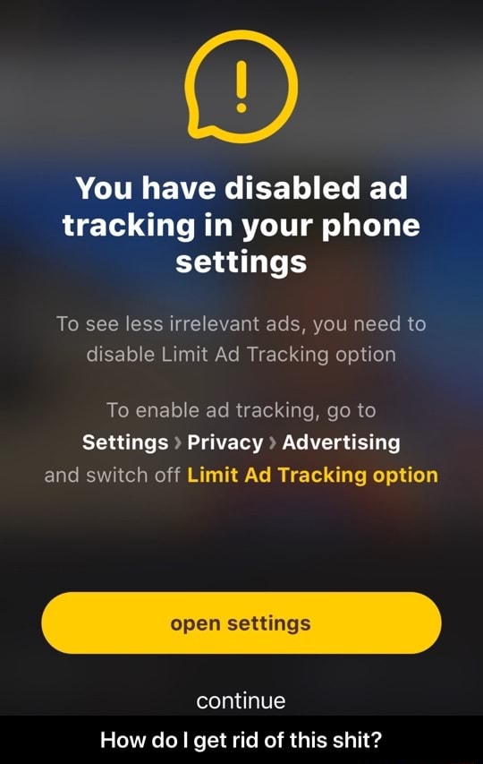 You have disabled ad tracking in your phone settings To see less ...
