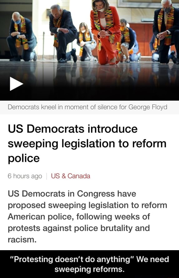 Democrats kneel in moment of silence for Floyd US Democrats