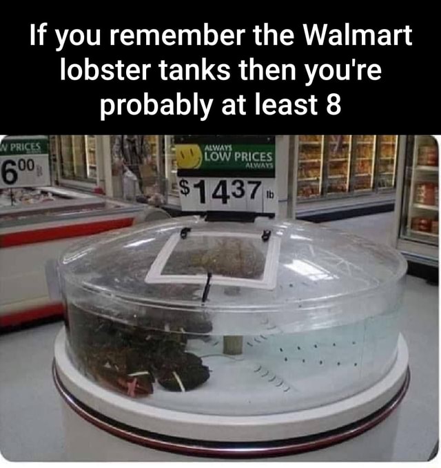 If you remember the Walmart lobster tanks then you're probably at least
