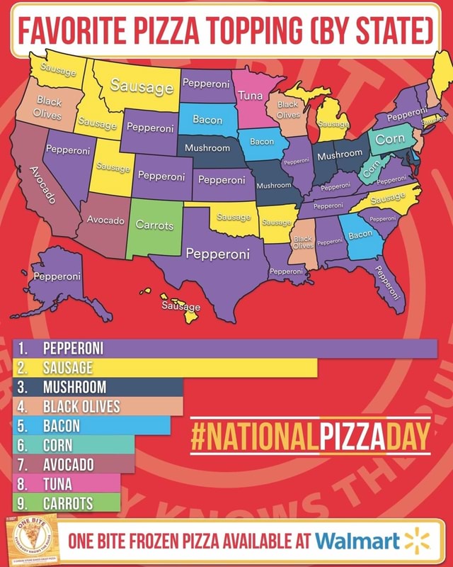 FAVORITE PIZZA TOPPING (BY STATE) Pepperoni Bacon Sausage Pepperoni