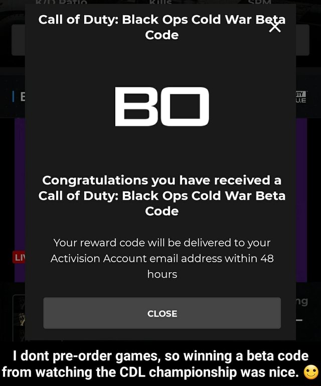 call of duty cold war beta code for sale