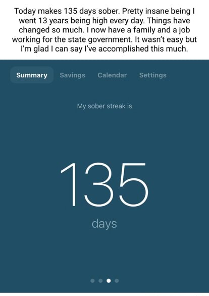 Today makes 135 days sober. Pretty insane being I went 13 years