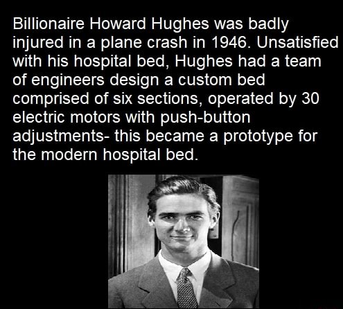 Billionaire Howard Hughes was badly injured in a plane crash in 1946 ...