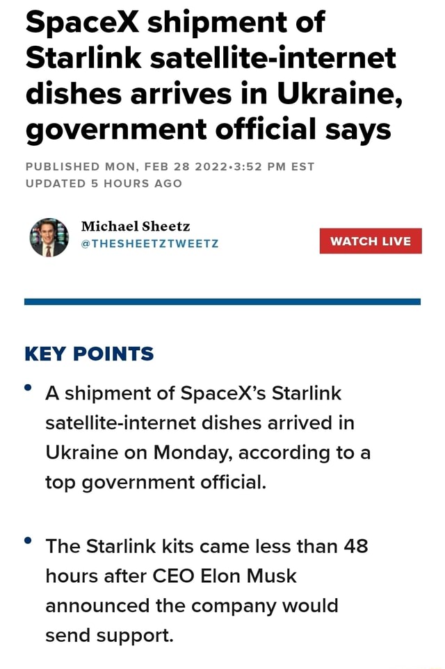 SpaceX shipment of Starlink dishes arrives in