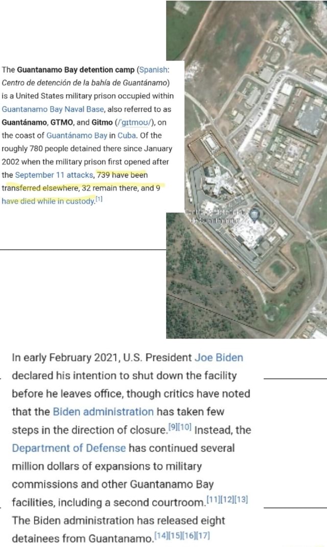 The Guantanamo Bay detention camp (Spanish Centro de detencidn de la