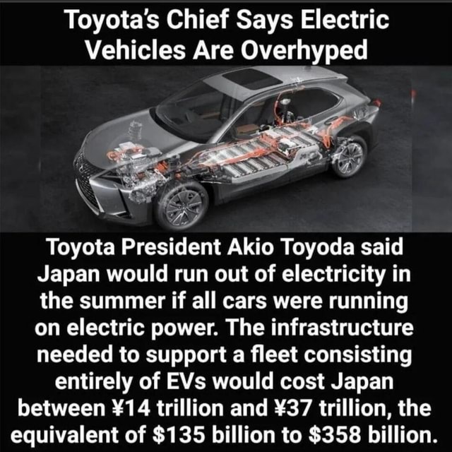 Toyota's Chief Says Electric Vehicles Are Overhyped Toyota President ...