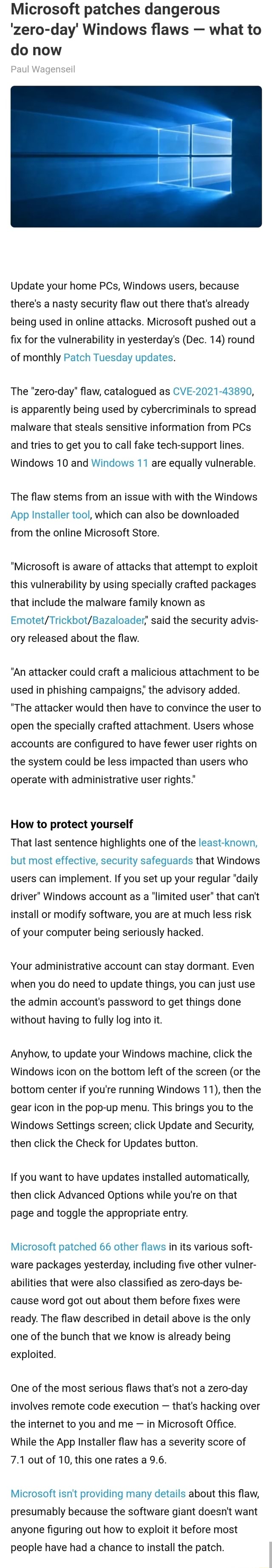 Microsoft patches dangerous 'zero-day' Windows flaws - what to do now ...
