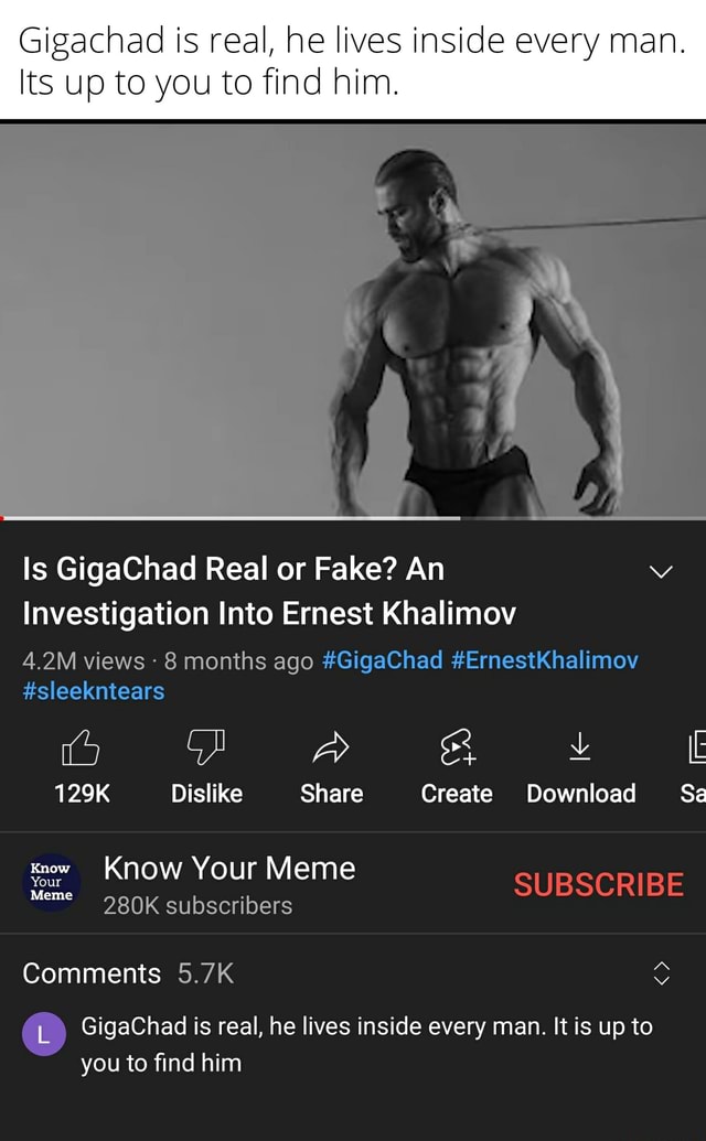 Is GigaChad a Real Person?  Know Your Meme investigates the