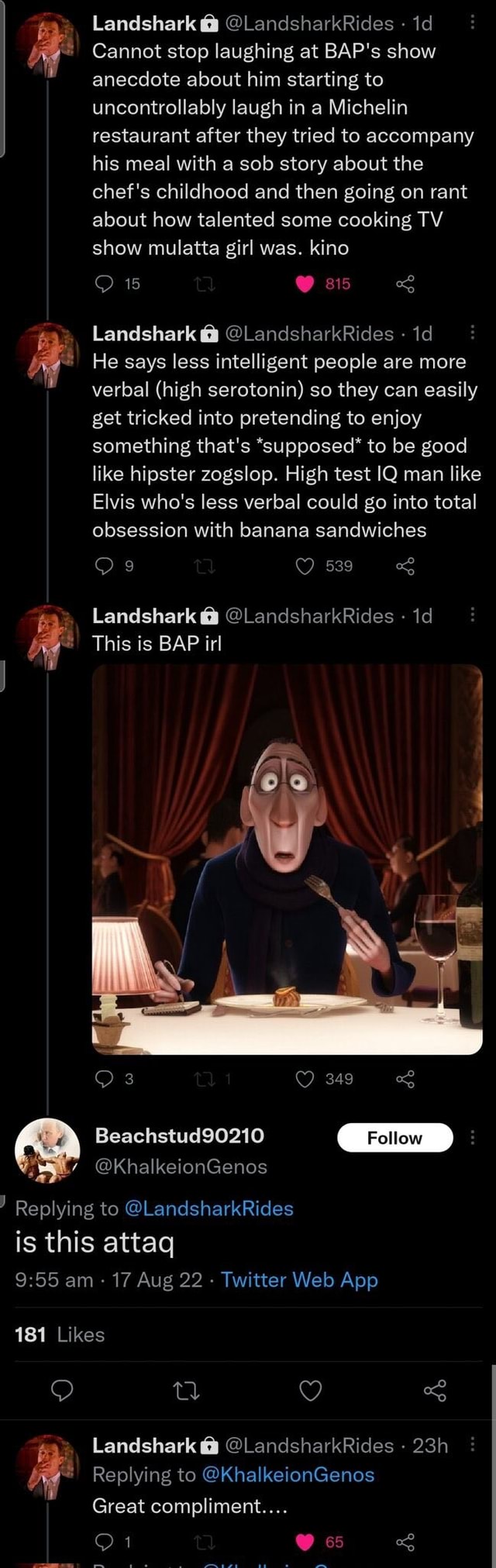 Landshark LandsharkRides id Cannot stop laughing at BAP's show