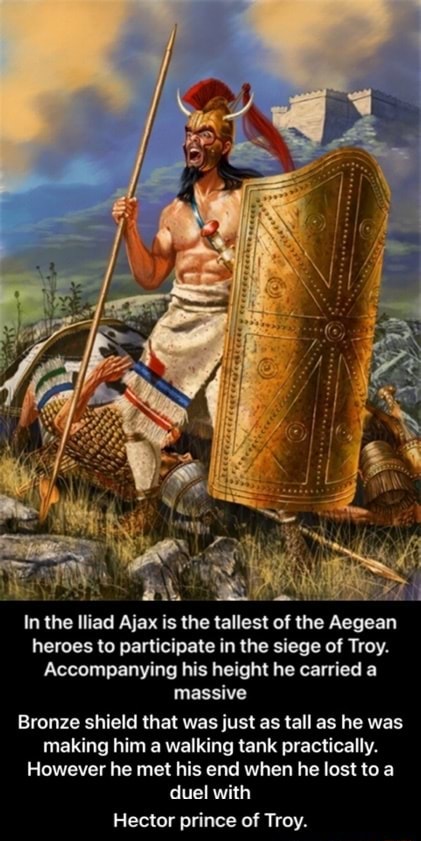 AL In the Iliad Ajax is the tallest of the Aegean Aegean heroes to ...