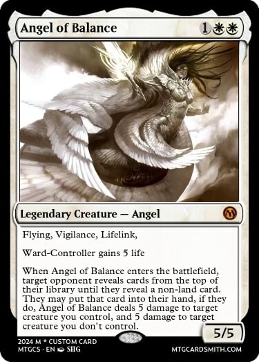 Angel of Balance Legendary Creature Angel Flying, Vigilance, Lifelink ...