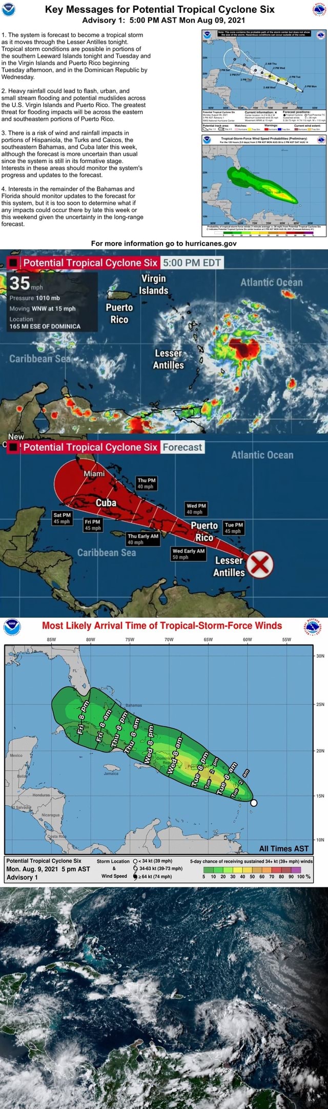 Key Messages for Potential Tropical Cyclone Six Advisory 1: PM AST Mon ...