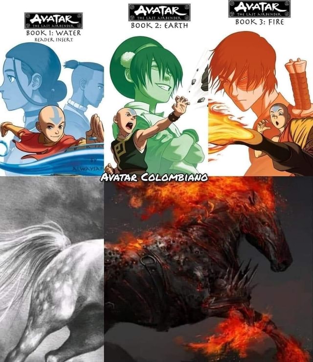 Avatar Book 2 Book 3 Fire Avatar Book 1 Water Reader Insert