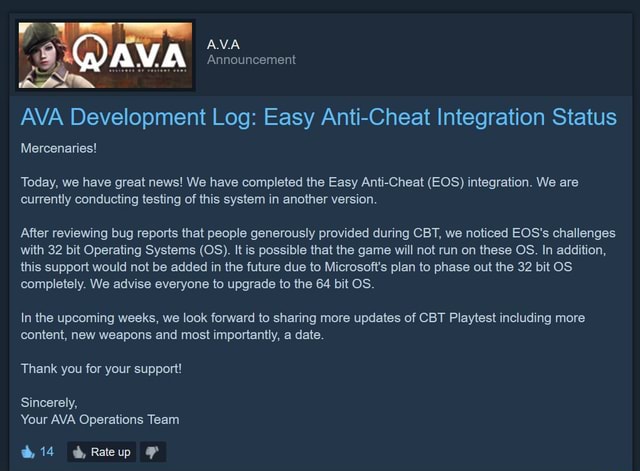 AVA Announcement AVA Development Log Easy Anti-Cheat Integration ... pic