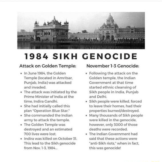 1984 SIKH GENOCIDE Attack on Golden Temple: InJune 1984, the Golden ...