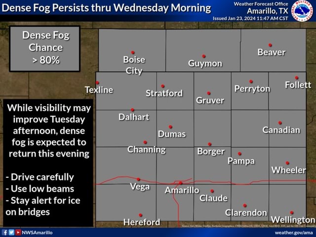 Dense Fog Persists thru Wednesday Morning Dense Fog Chance > 80% ...