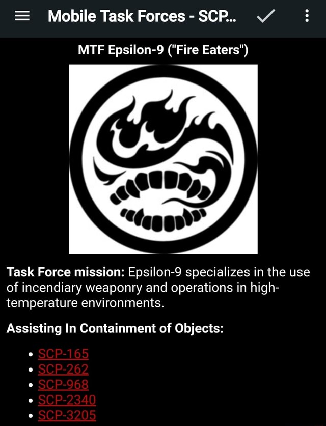 Mtf Mobile Task Forces List – Mobile Task Force Titan 1 – MGNAR