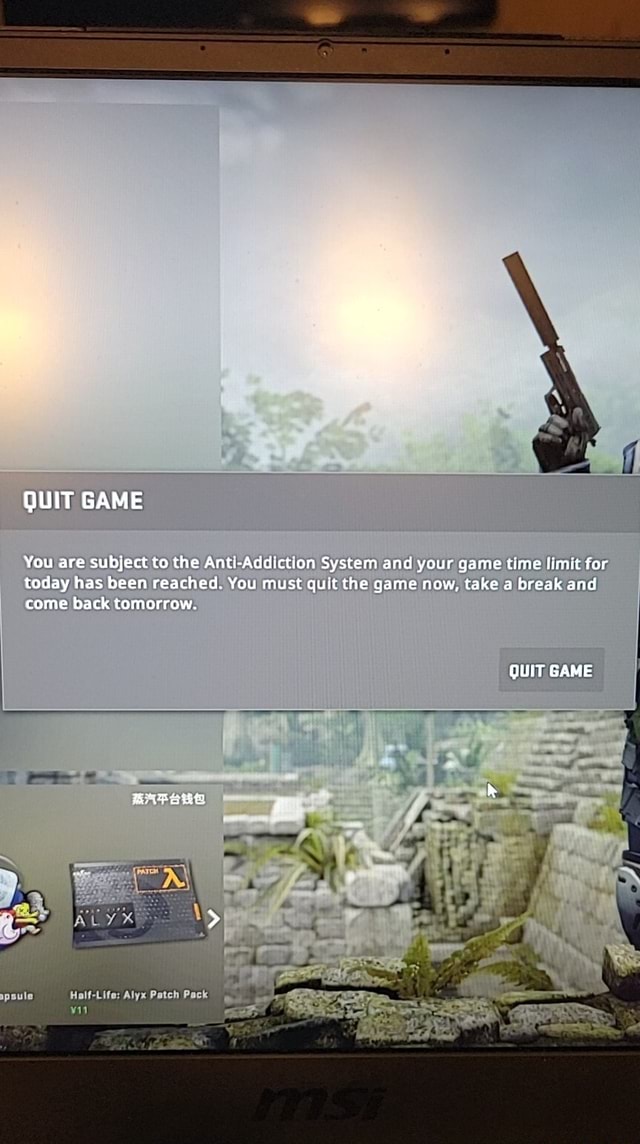 QUIT GAME You are subject to the Anti-Addiction System and your game ...