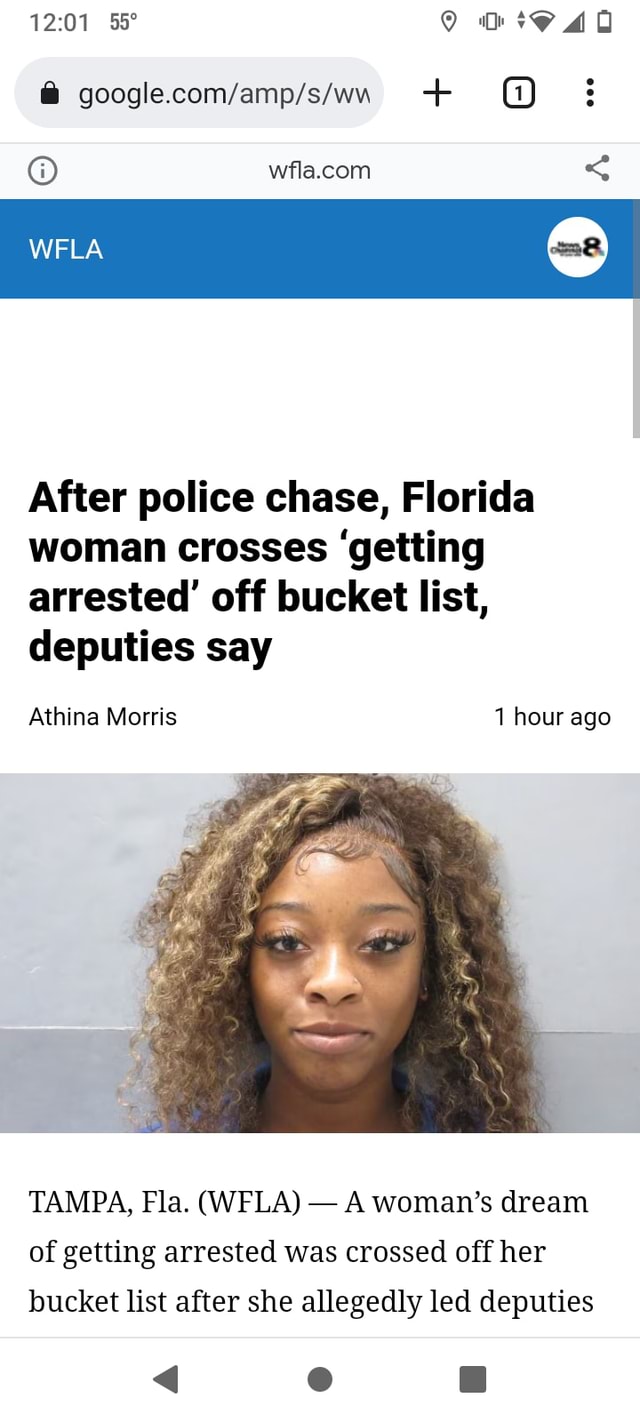 40 WFLA After Police Chase, Florida Woman Crosses 'getting Arrested ...