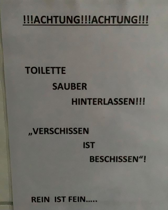 Toilette sauber hinterlassen