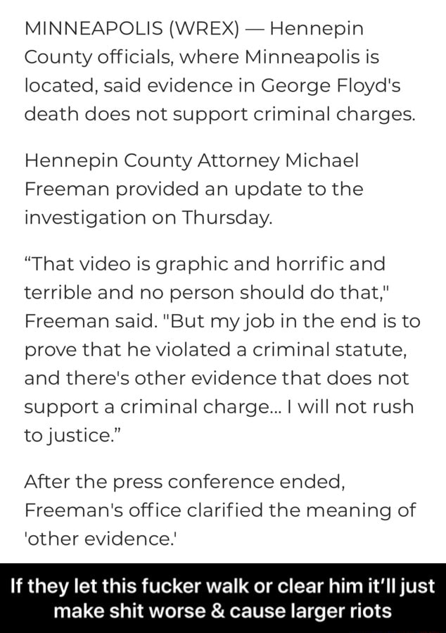 MINNEAPOLIS (WREX) Hennepin County officials, where Minneapolis is