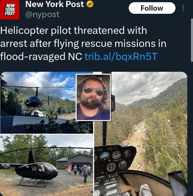 Mw New York Post @nypost YORK POST Follow Helicopter pilot threatened ...